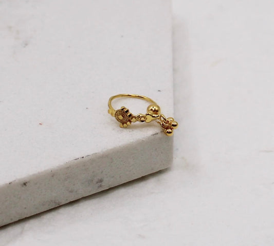 Gold Traditional Dangly Hoop | 9mm