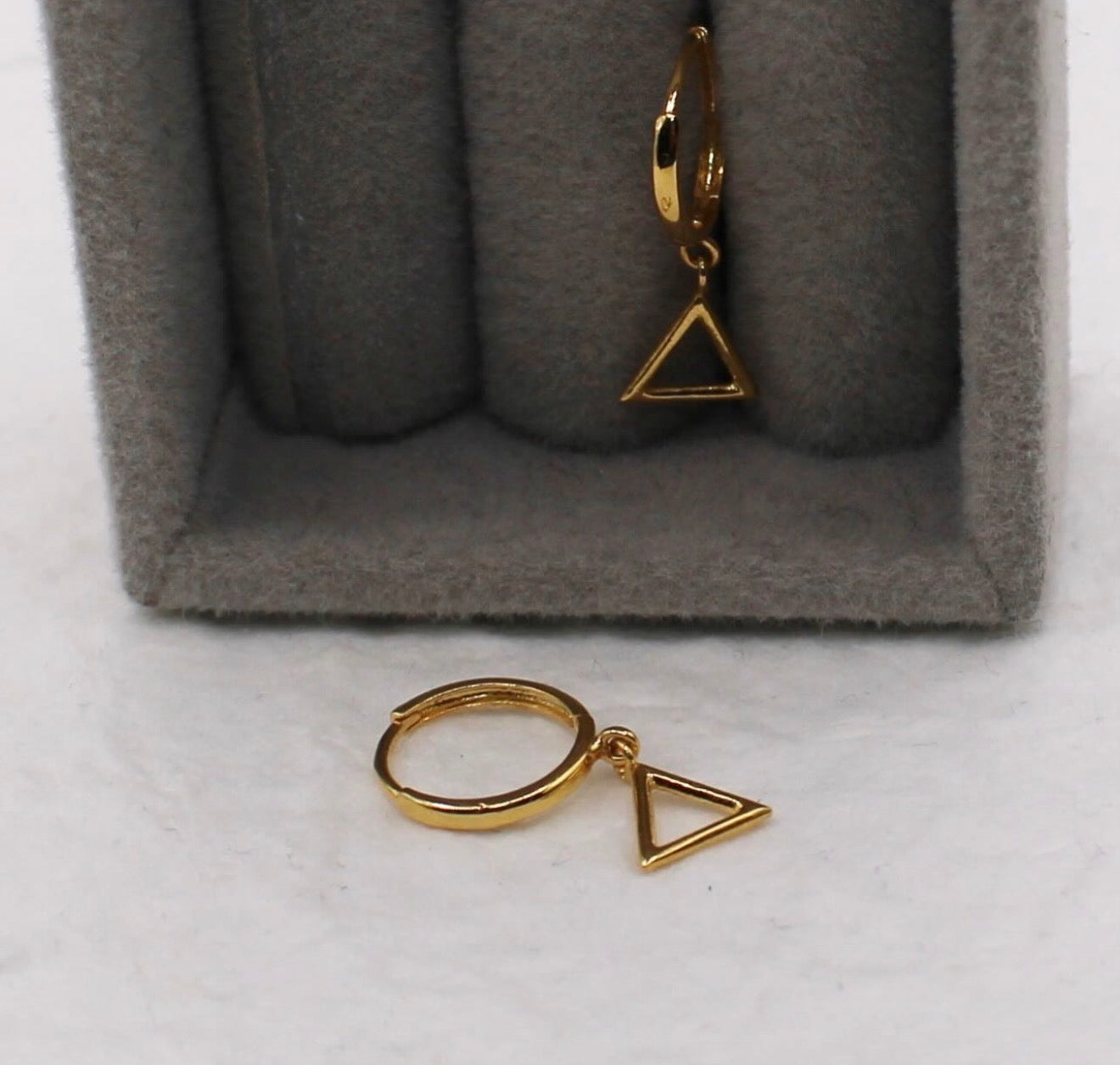 Triangle Drop Huggies | 9.5mm