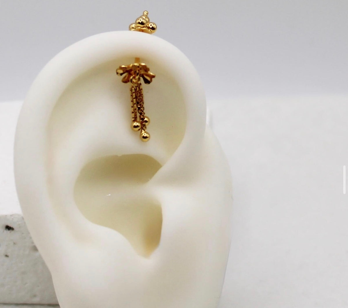 Floral Chain Vertical Helix Stud