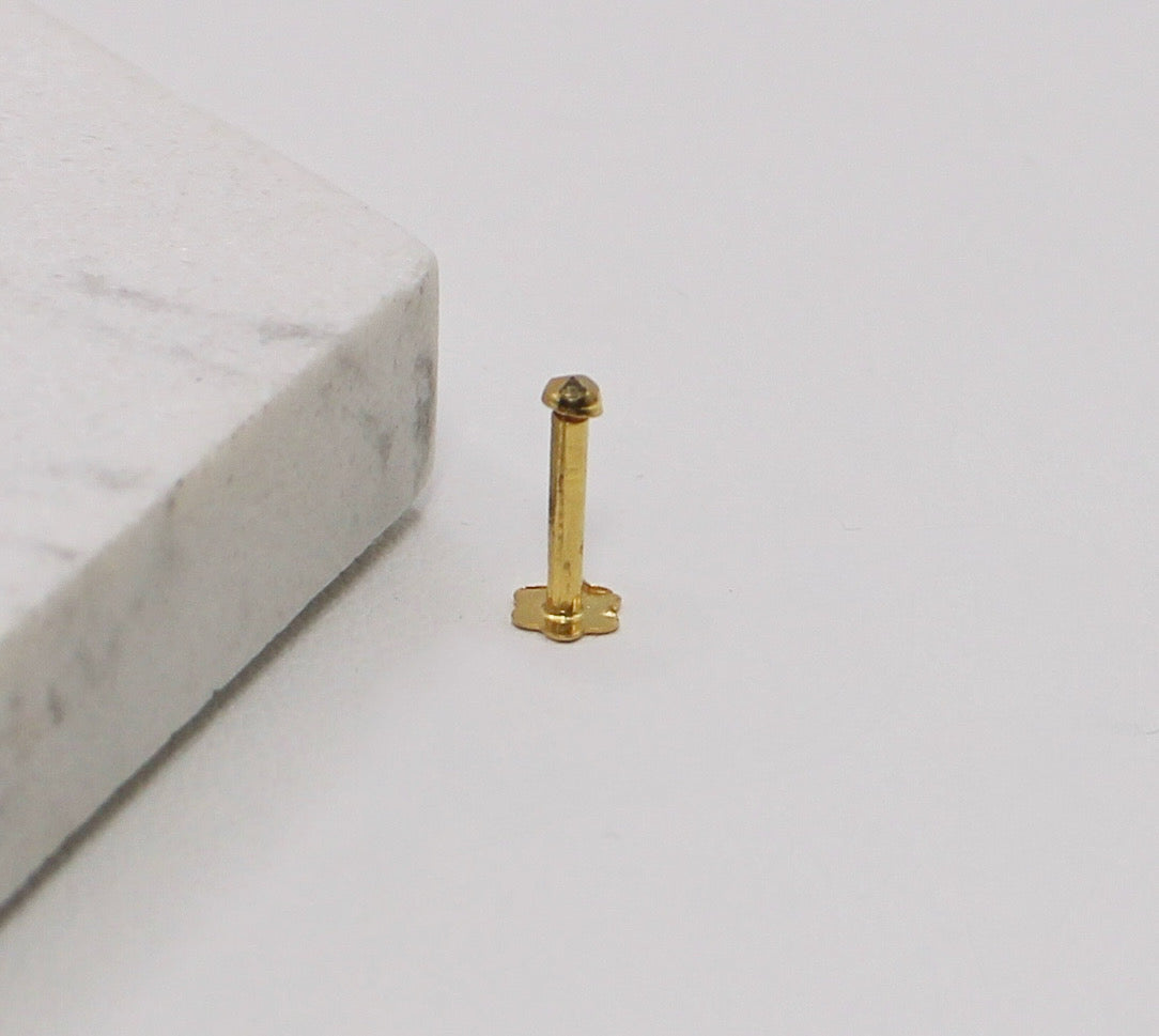18carat Tiny Diamond-cut Stud | 1mm
