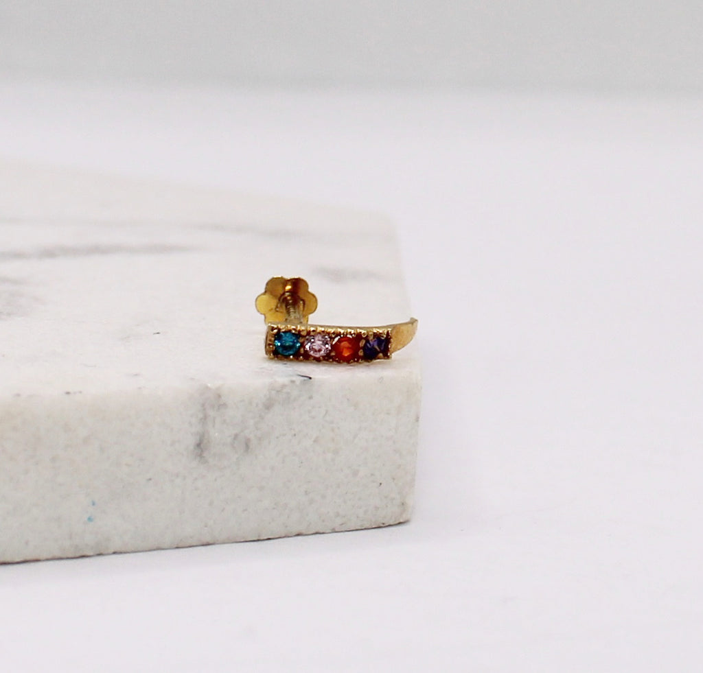 Long Multicoloured Stud