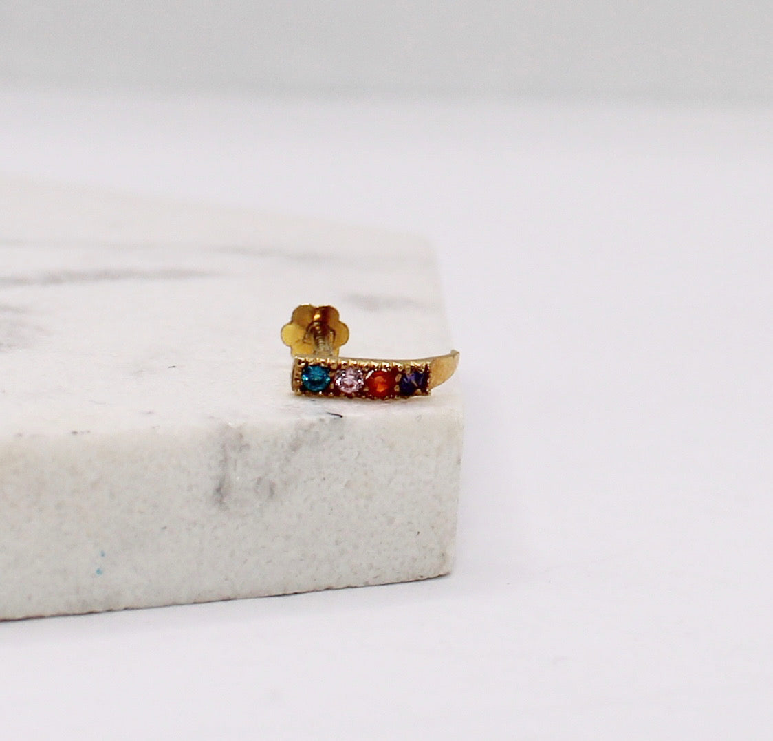 Long Multicoloured Stud