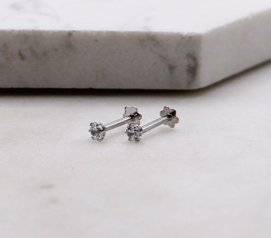 2mm Rhodium Studs