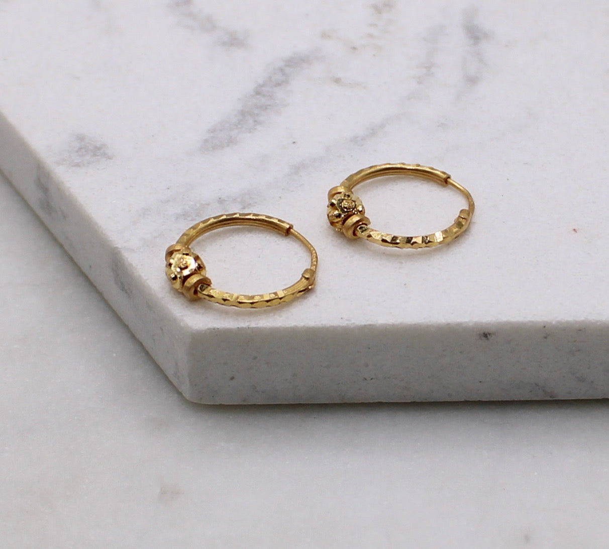 Dainty 22carat Small Hoops