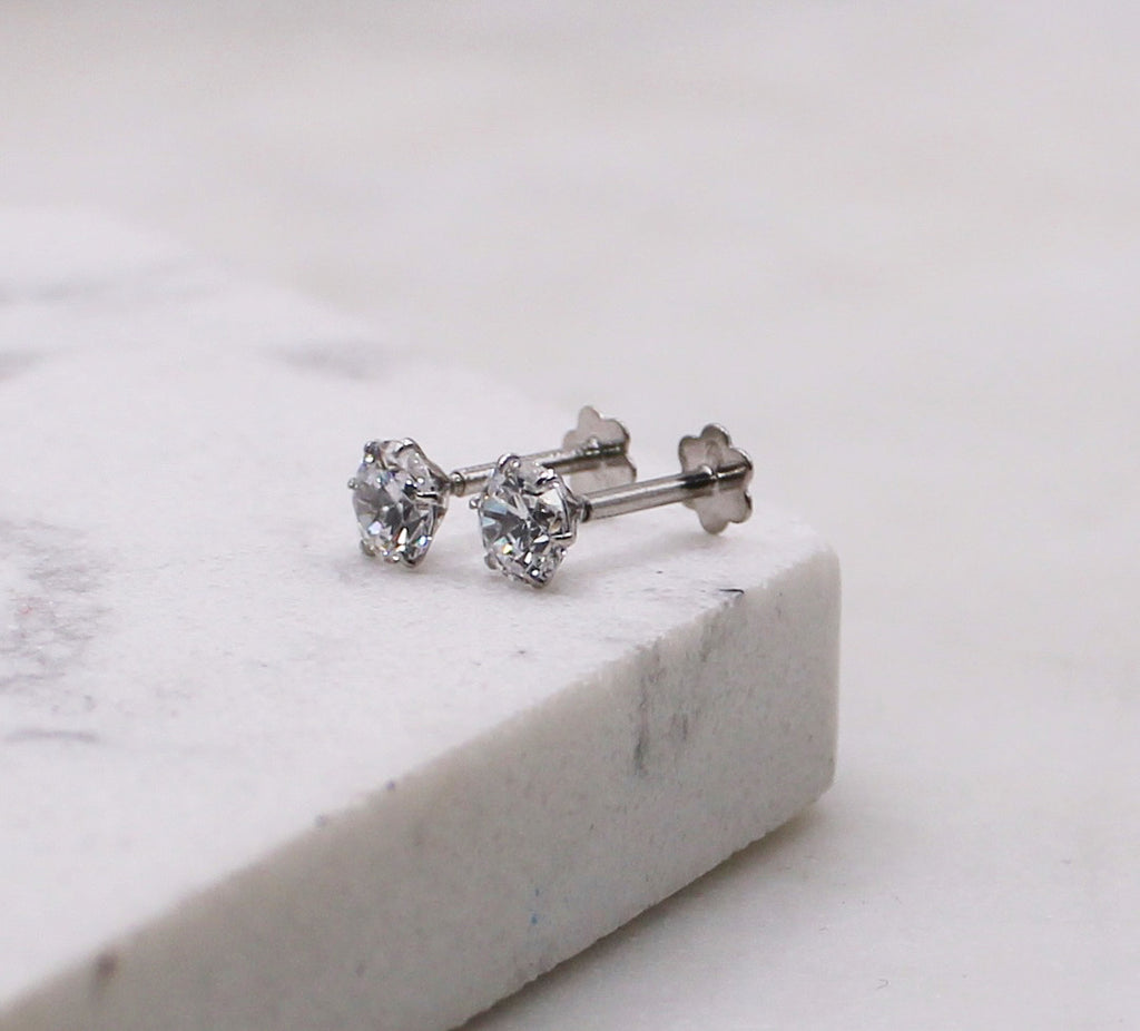 4mm Rhodium Studs