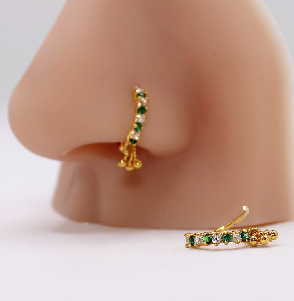 Green & Clear Cluster Hoop