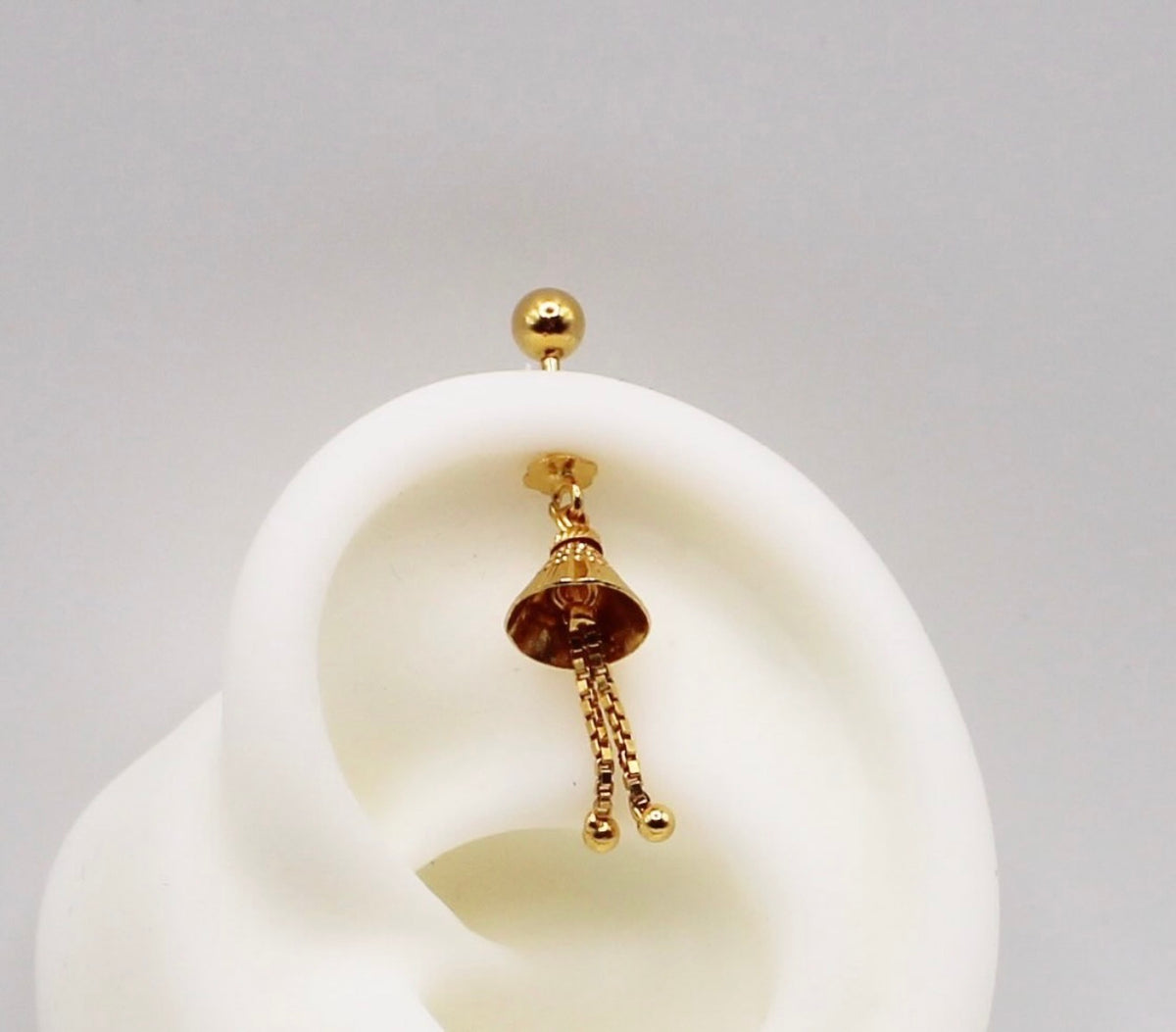 Dangly-bell Vertical Helix Stud