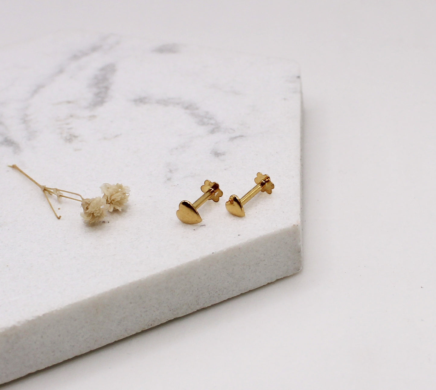 Plain Heart Studs