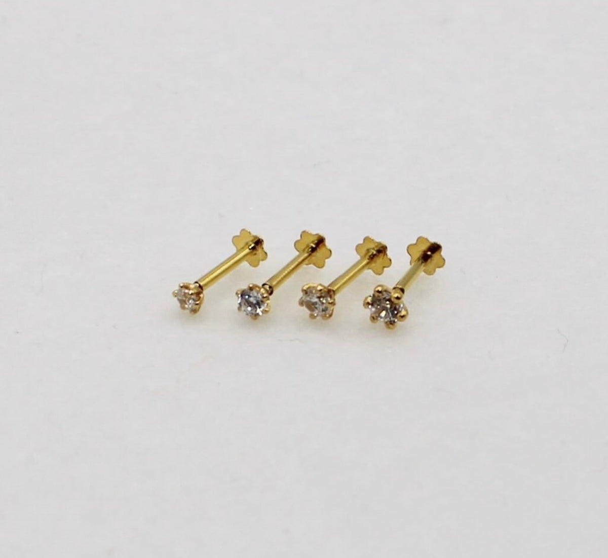 Floral Setting Sparkly Studs | single piece