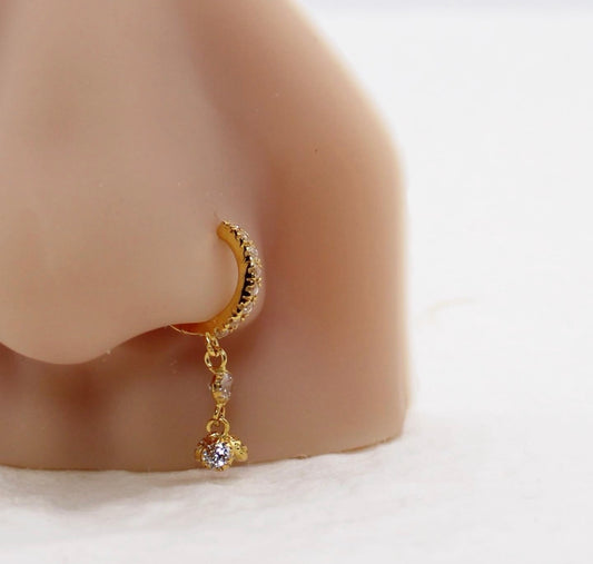 Long Sparkly Hoop | 7.5mm