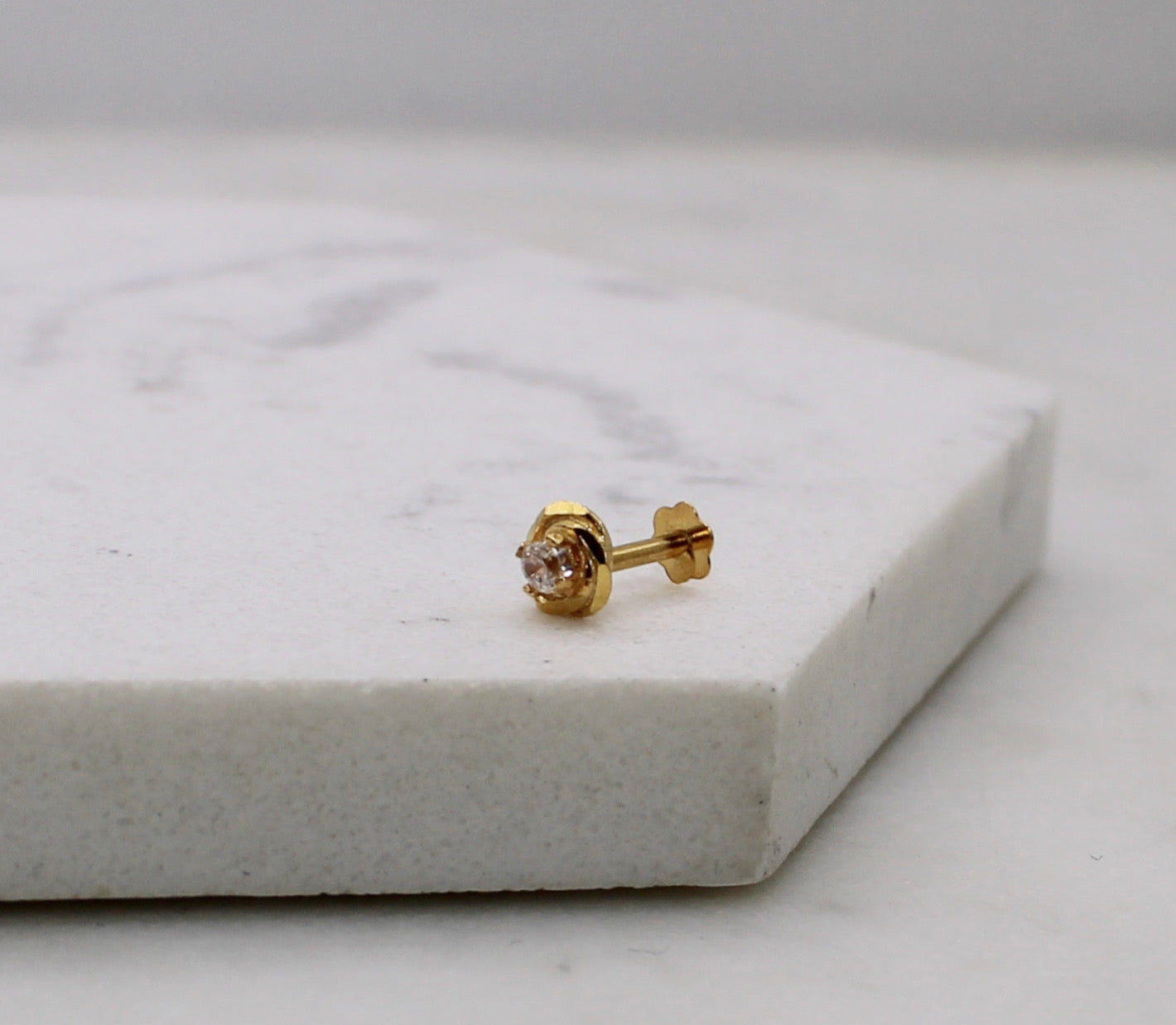 Swirly Stone Stud