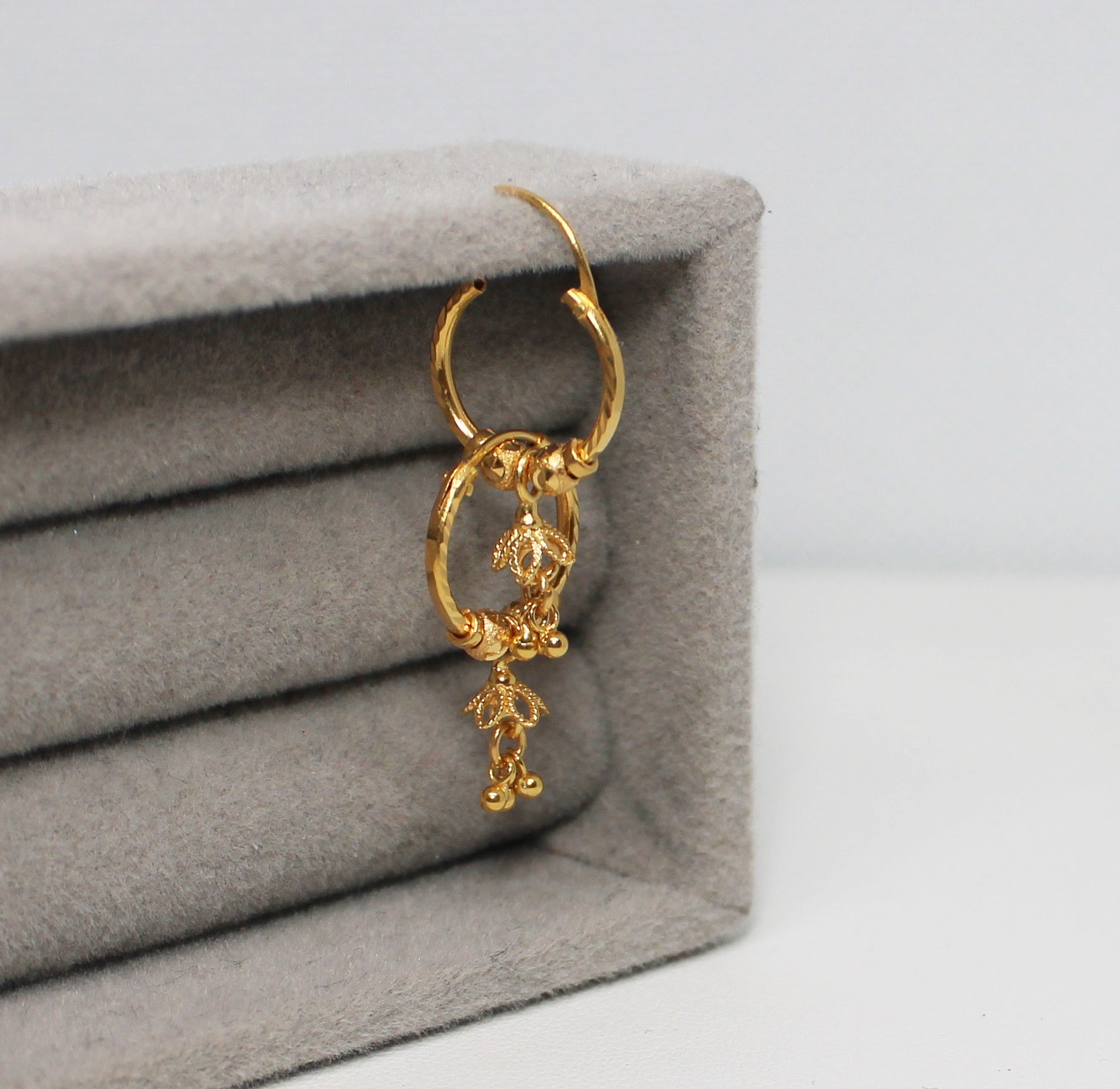 Mini Flower-dangle Jumka Hoops