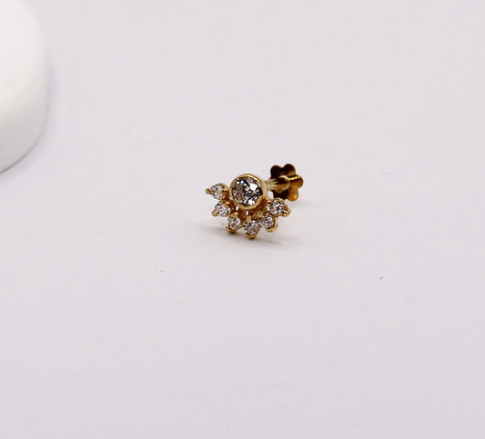 Clear Crescent Stud