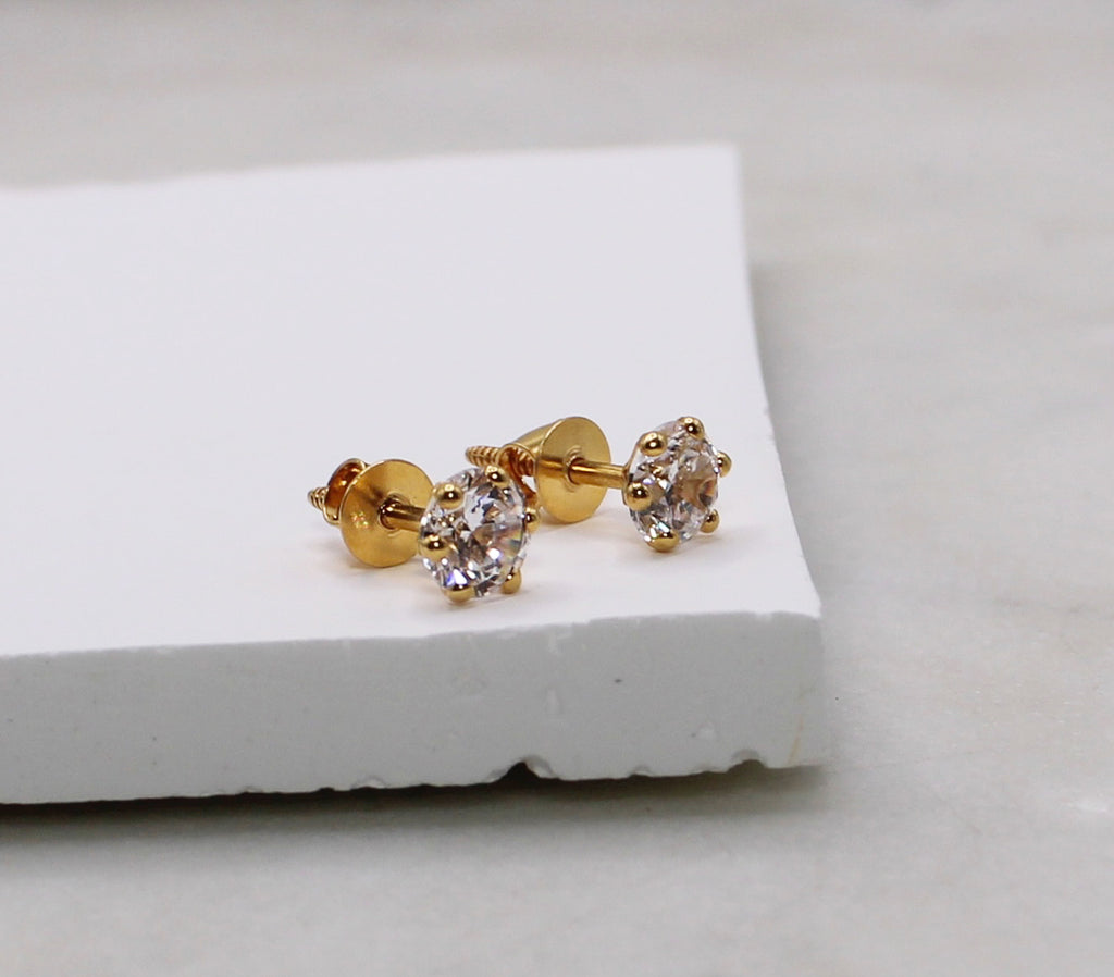 Cushioned Cubic Zirconia Studs | 5mm