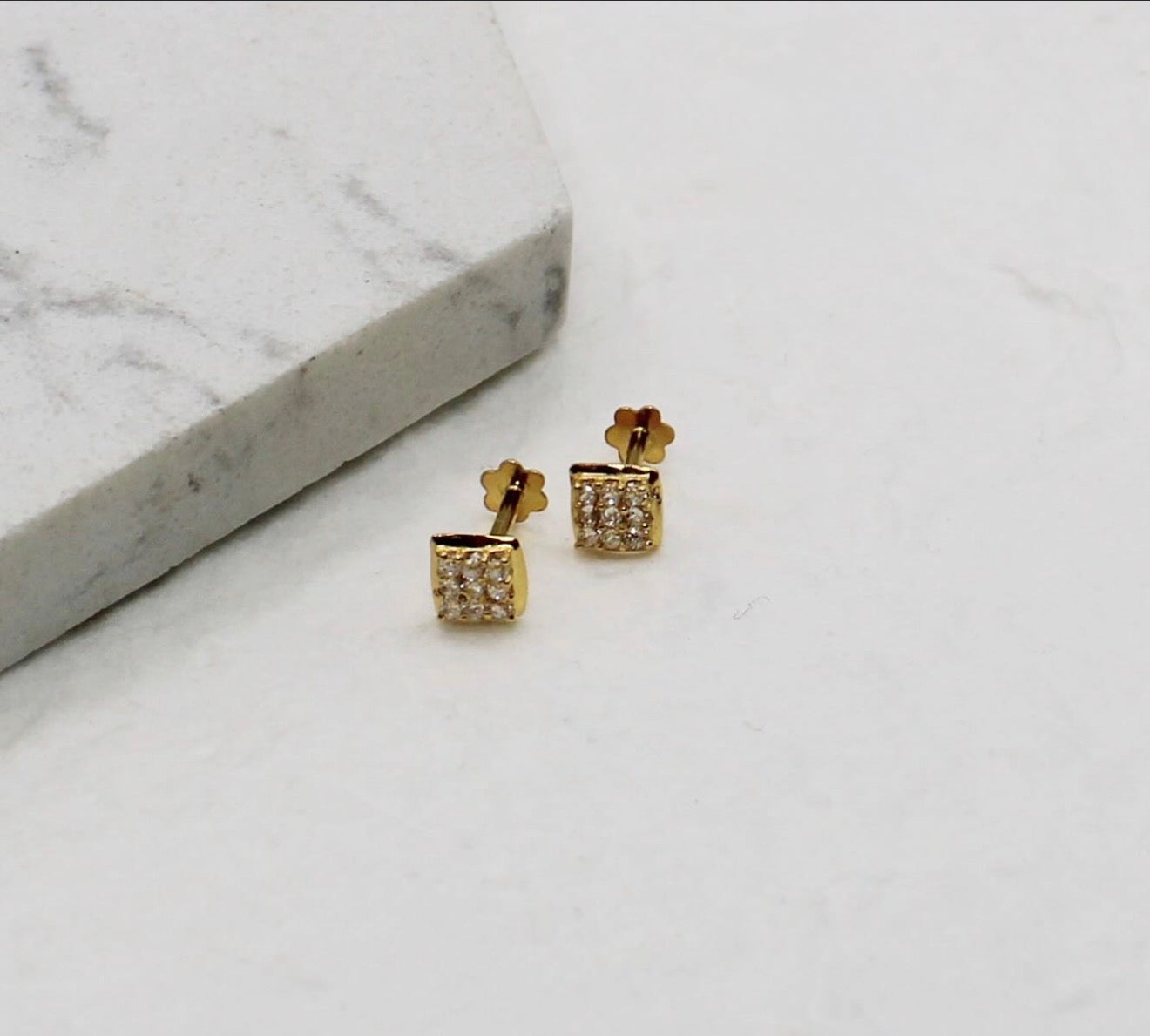 Sparkly Square Studs | Pair