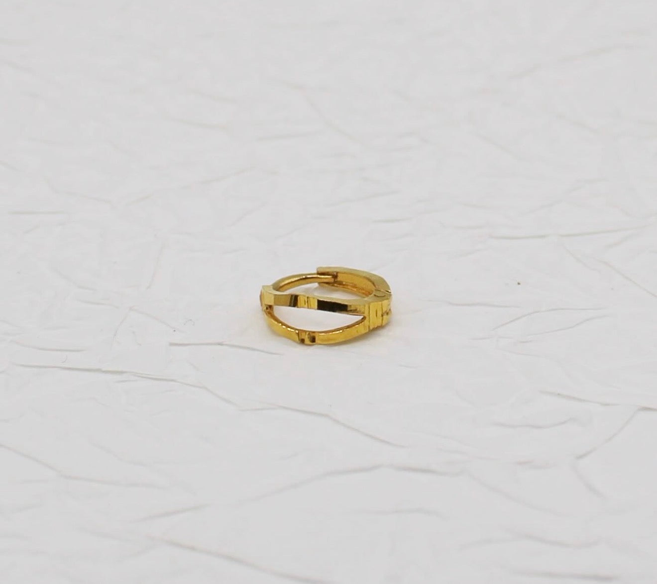 Light Detailed Double Hoop | 7mm