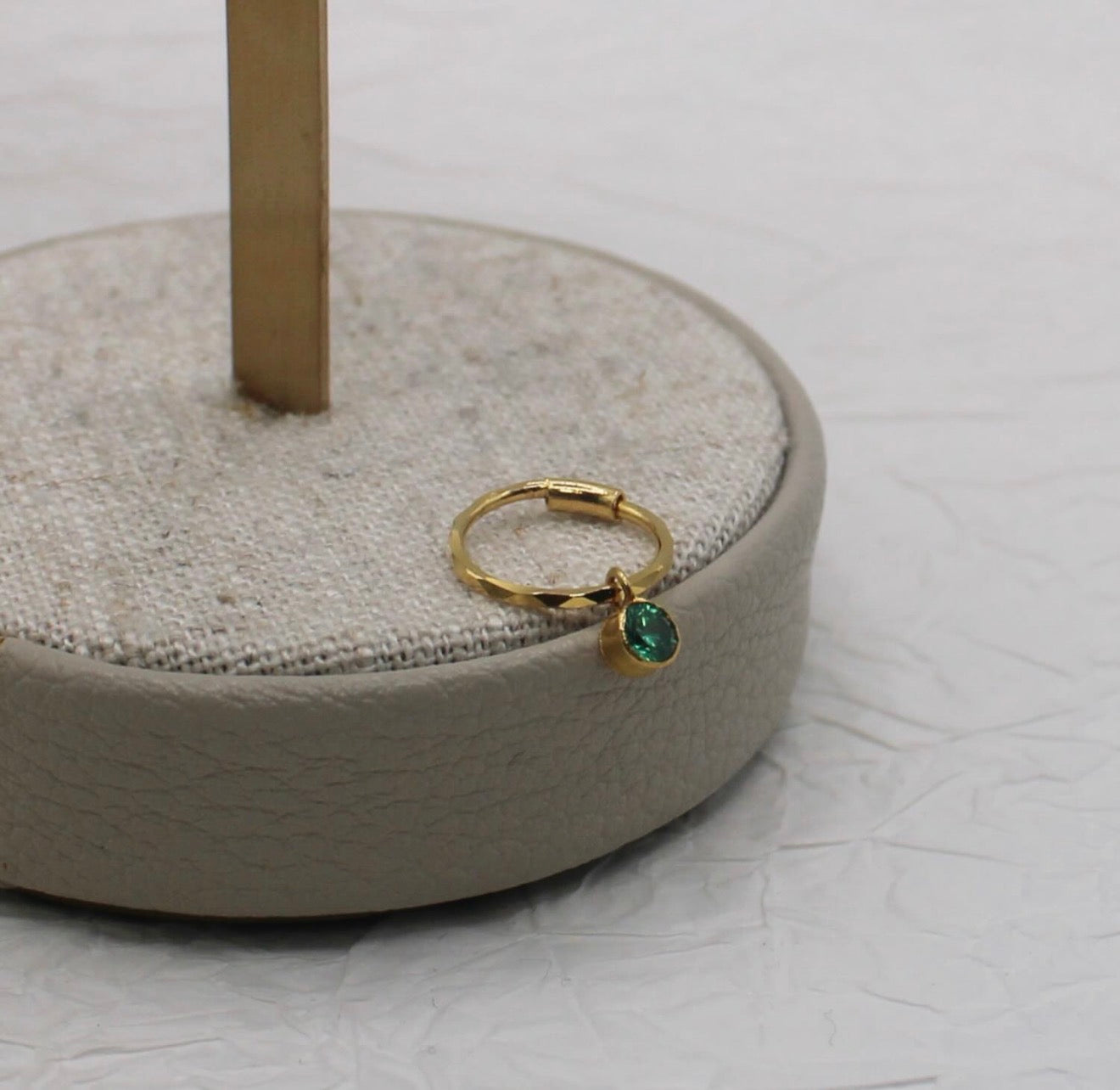 Green Droplet Hoop | 9mm