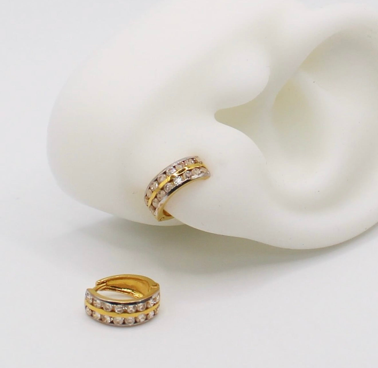 Chunky Double Line Huggies | 8.5mm
