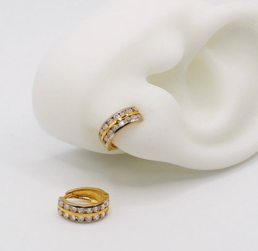 Chunky Double Line Huggies | 8.5mm