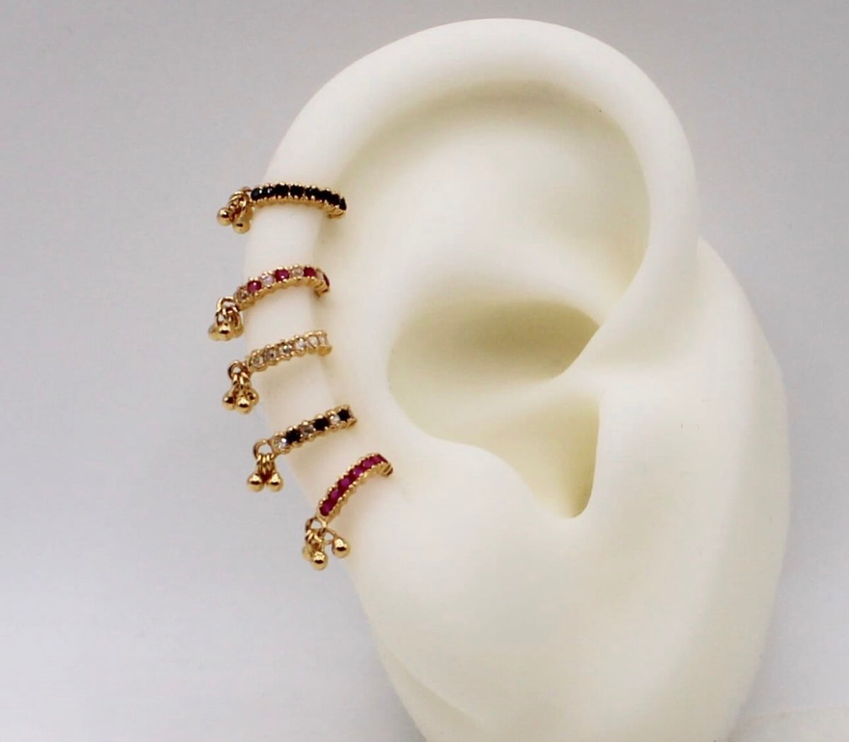 Thin Dangly Baguette Studs | single piece