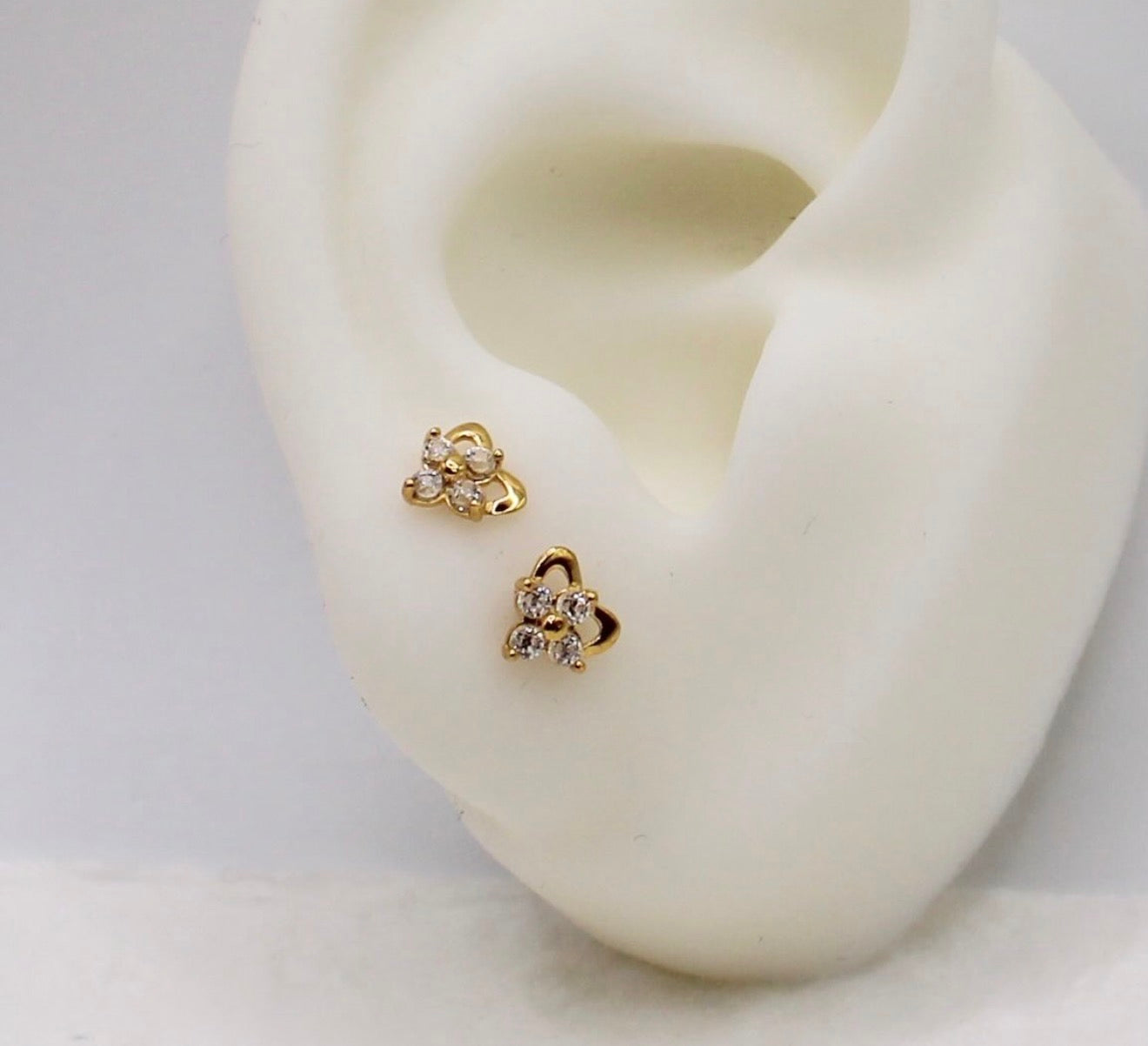 Diamanté Heart Studs
