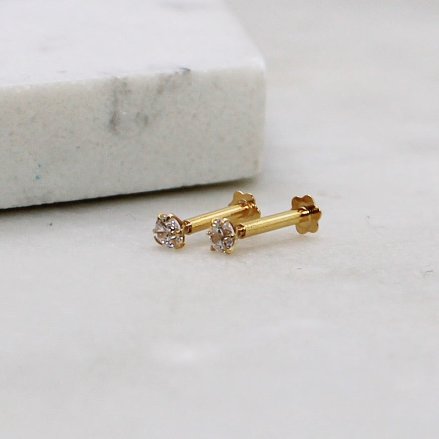 2mm Cubic Zirconia Studs