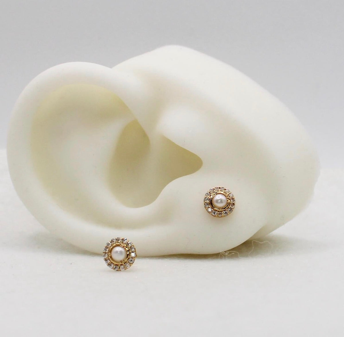 Halo Pearl Studs