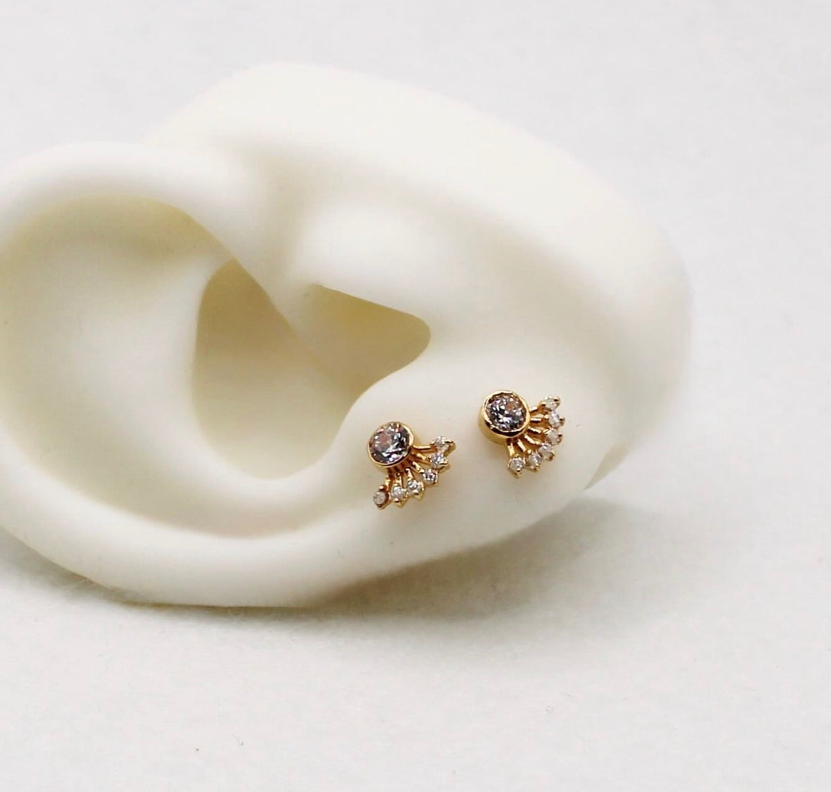 Cluster Crescent Stud | single piece