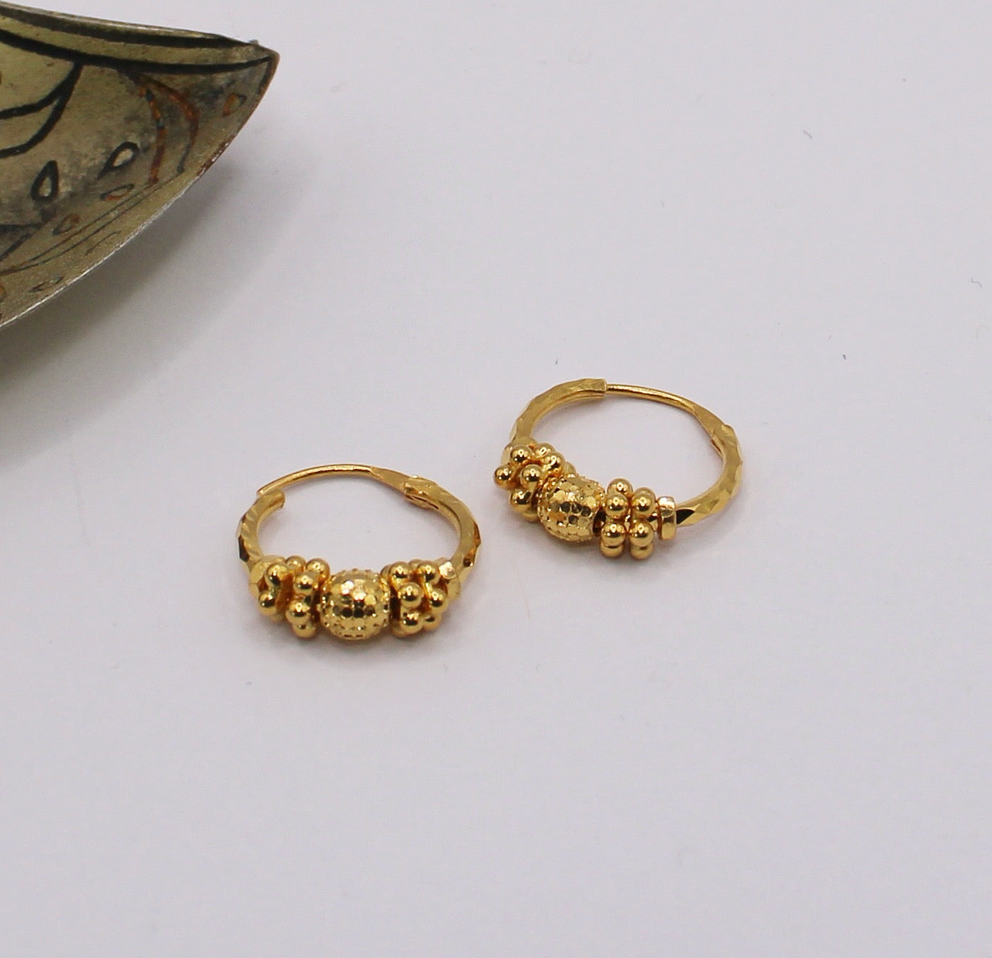 Beaded Detail Hoops | 22carat