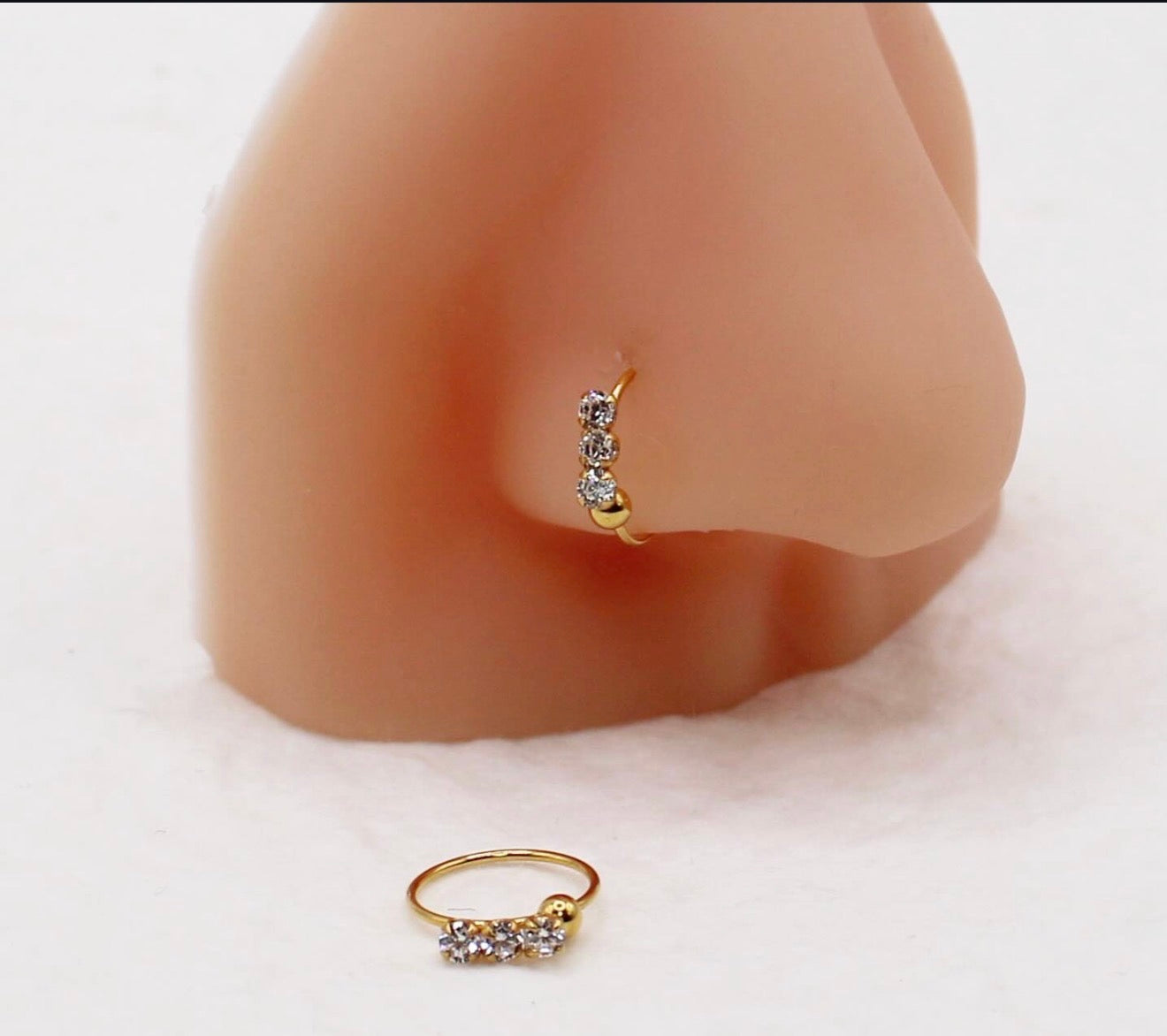 Triple Crystal Hoop | 9mm
