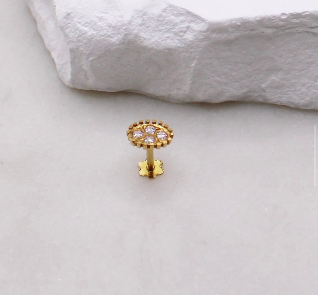 Oval Sparkly Stud