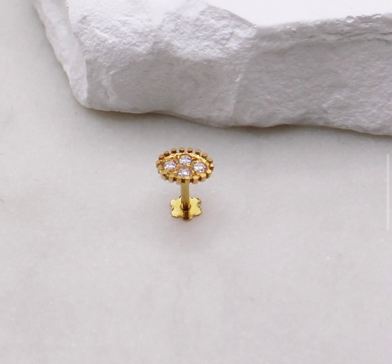 Oval Sparkly Stud