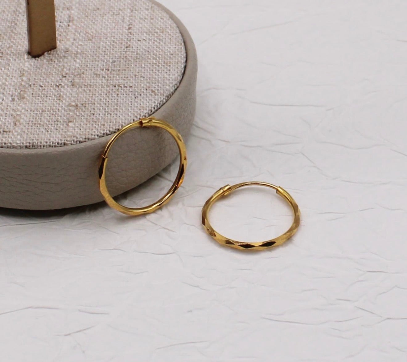 Diamond-cut Hoops | 15mm