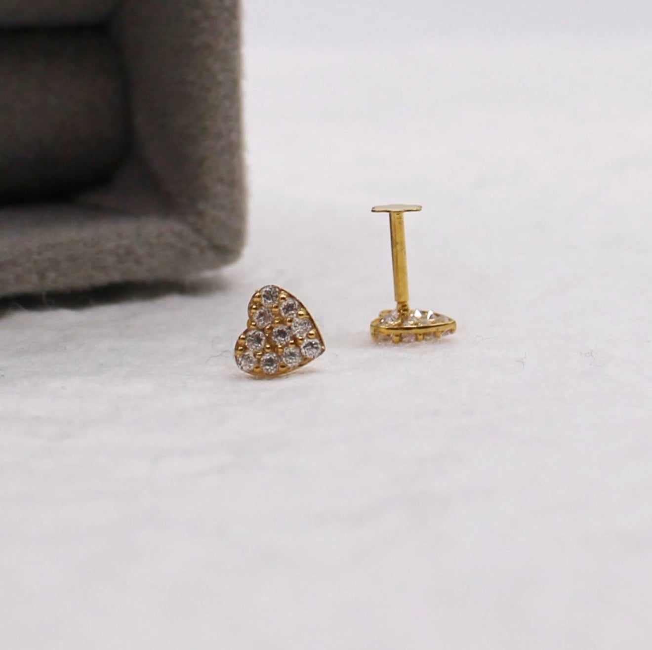 Sparkly Heart Studs