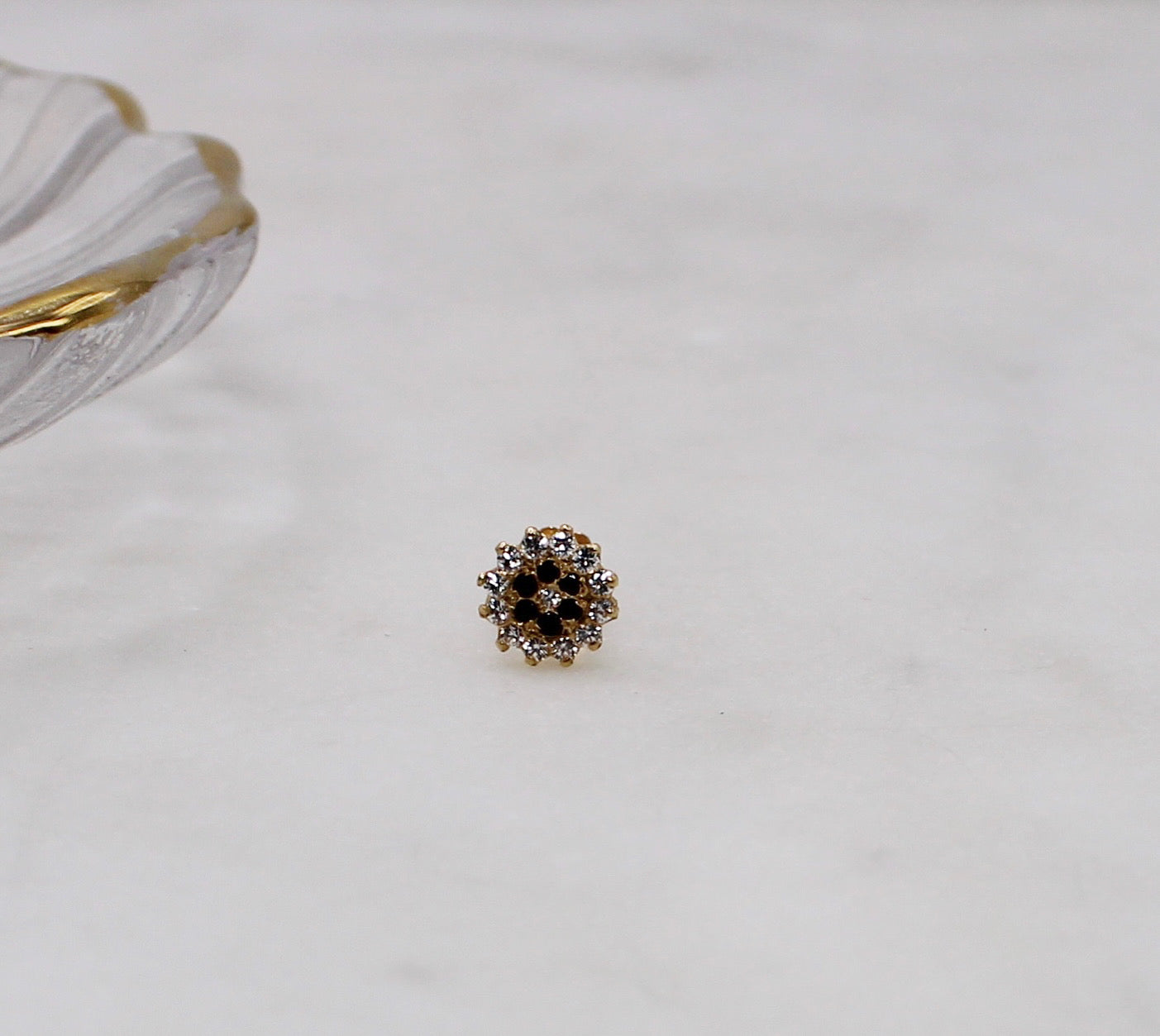 Black Multi-stone Stud