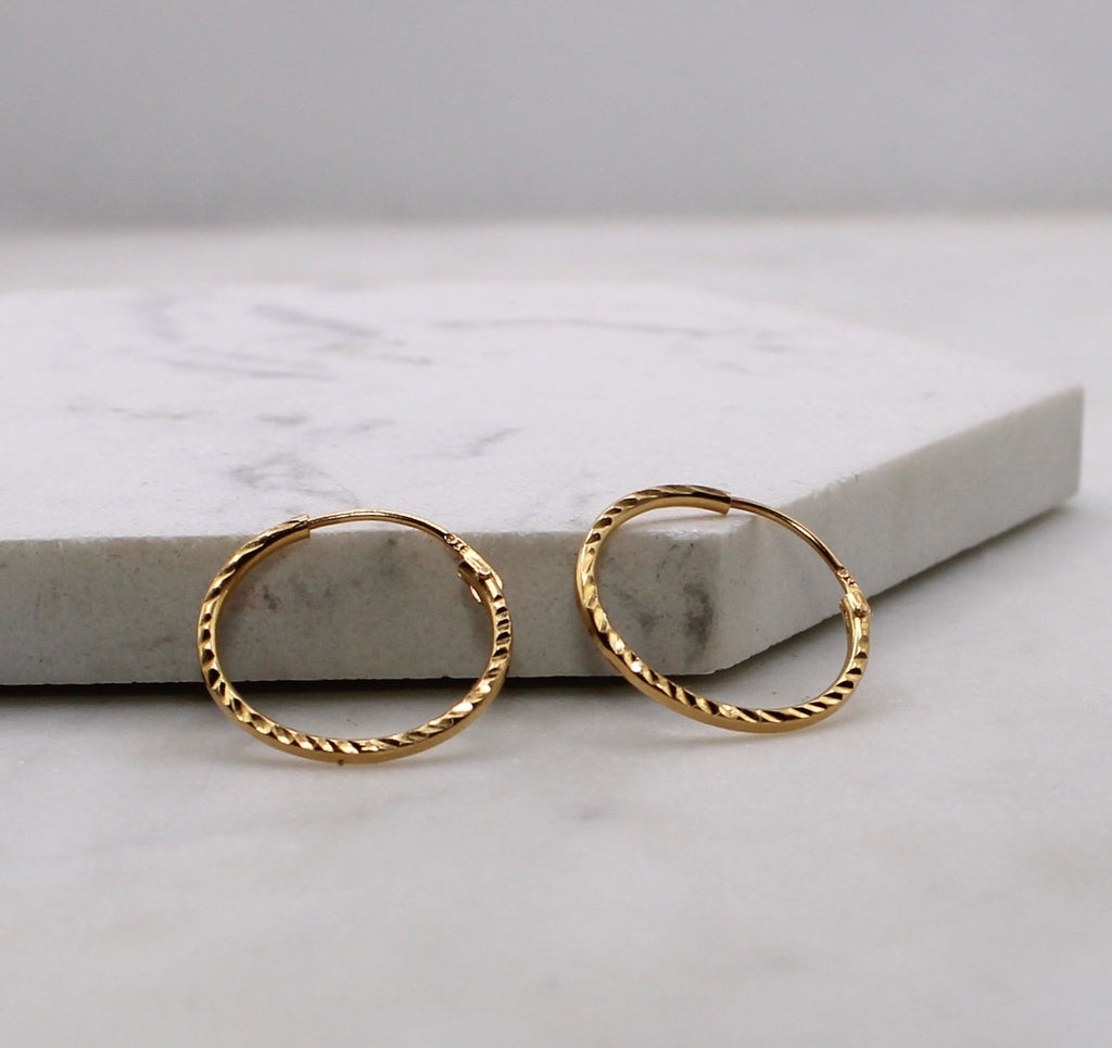 Stripy Detail Hoops | 22carat
