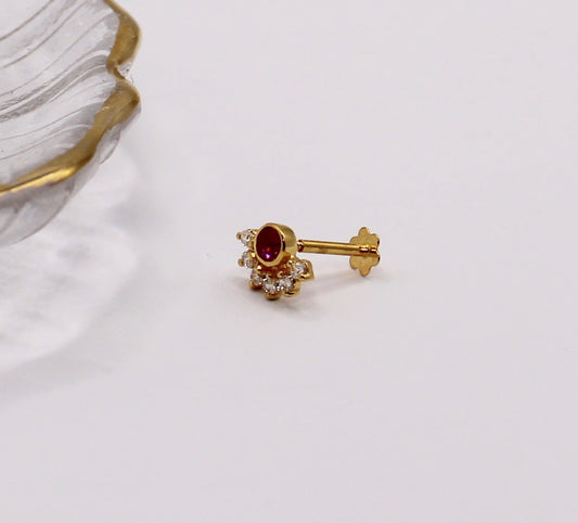 Pink Crescent Stud