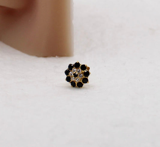 Black Flower Stud