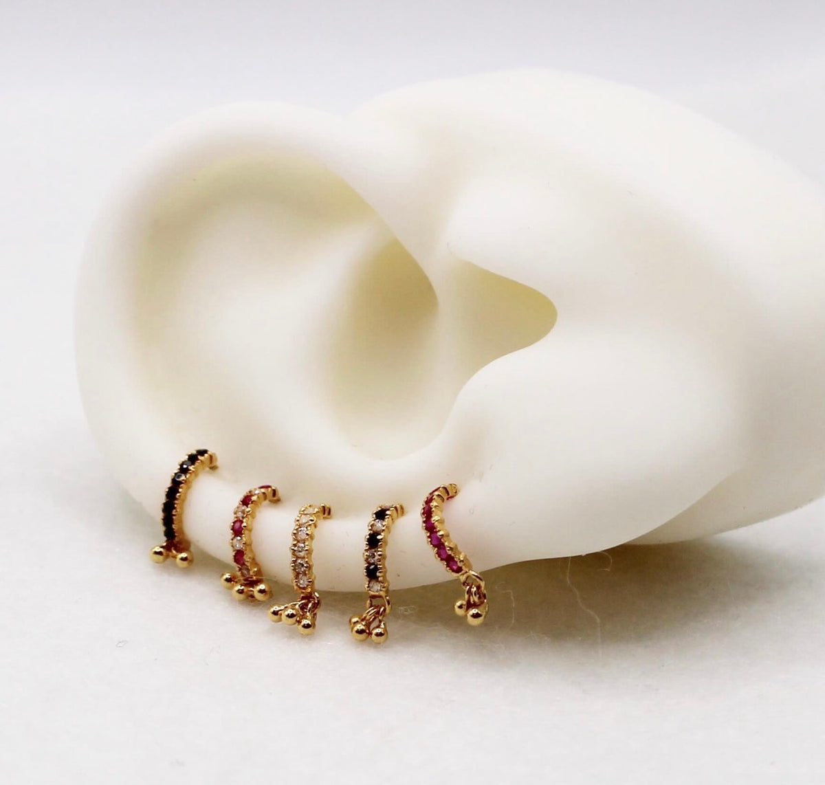 Thin Dangly Baguette Studs | single piece