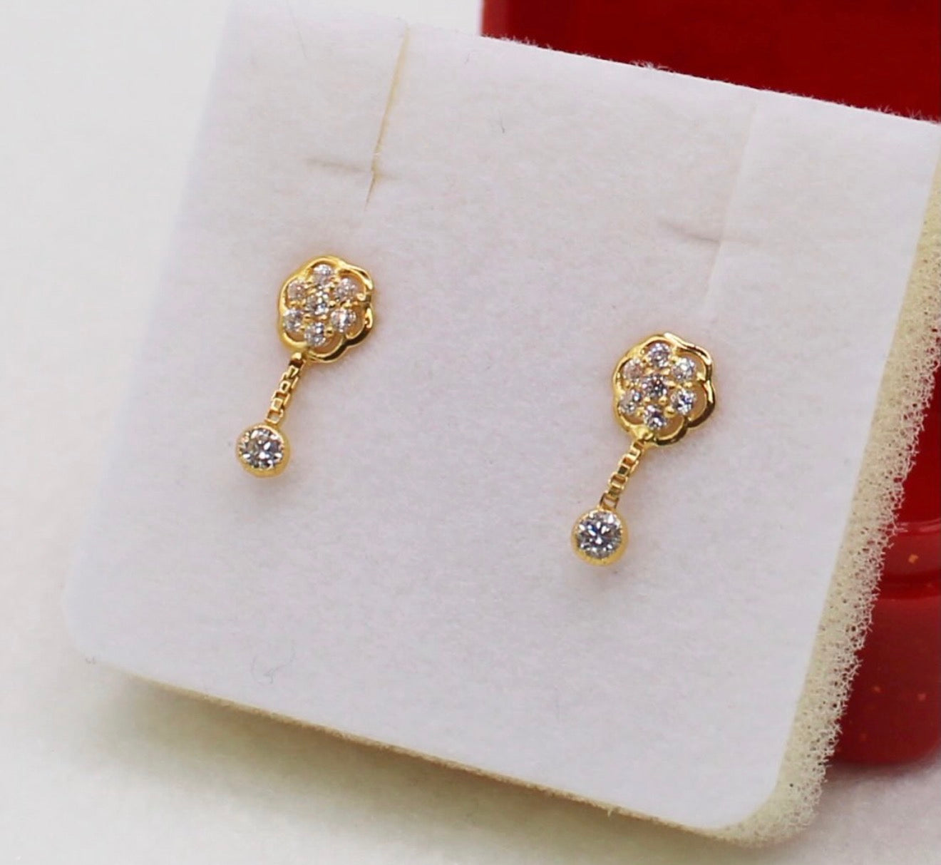 Small Sparkle Drop Studs | 18carat
