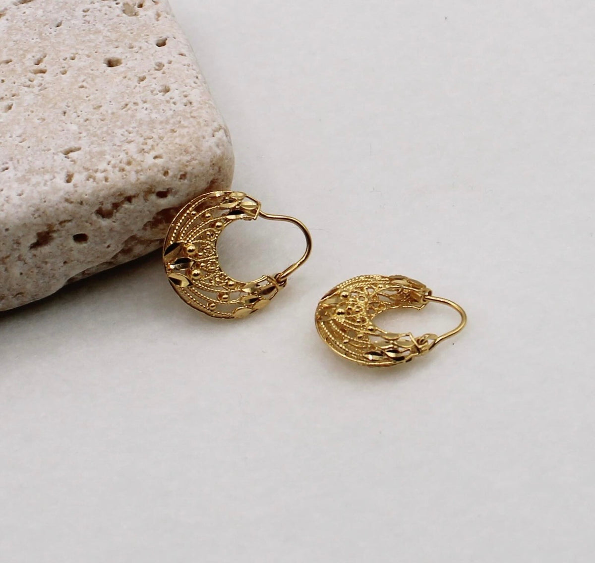 Detailed Boat Hoops | 22carat
