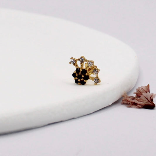 Black Crescent Stud