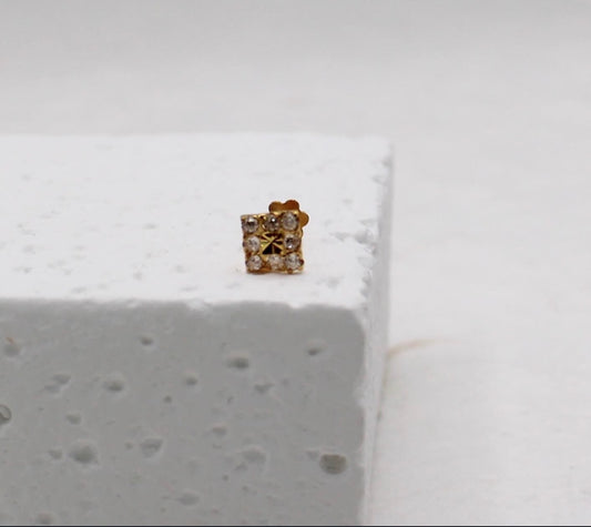 Gold Middle Square Stud