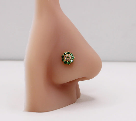 Green Flower Stud