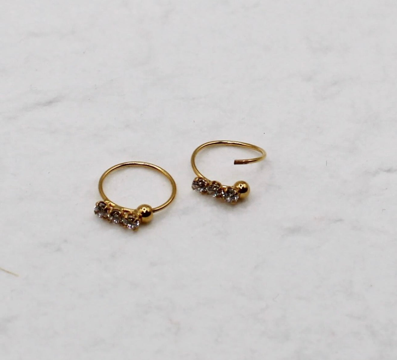 Triple Crystal Hoop | 9mm