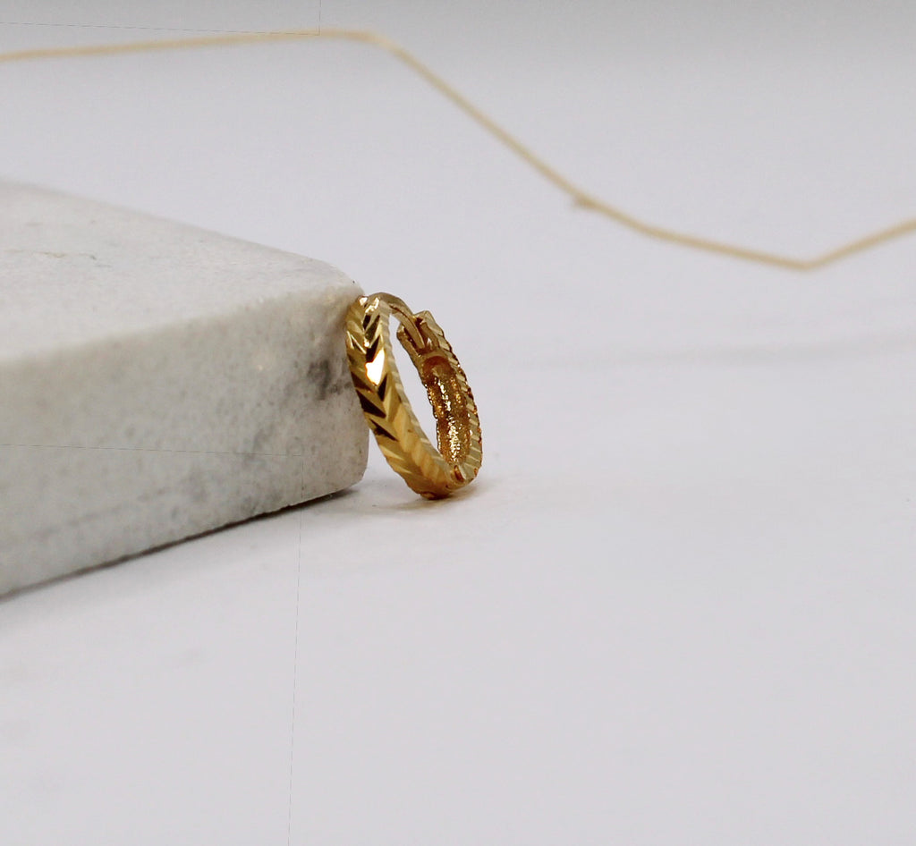 Leafy Detail Hoop | 7mm