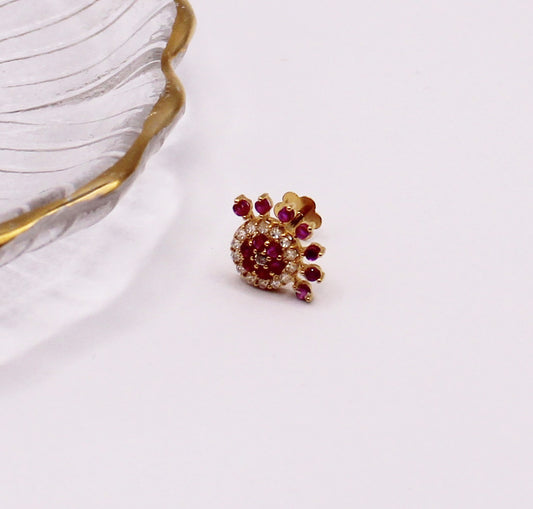 Pink Crescent Cluster Stud | Single Piece