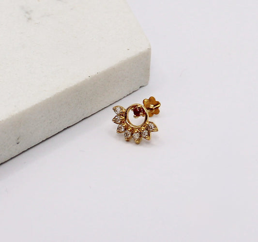 Pink Crescent Stud