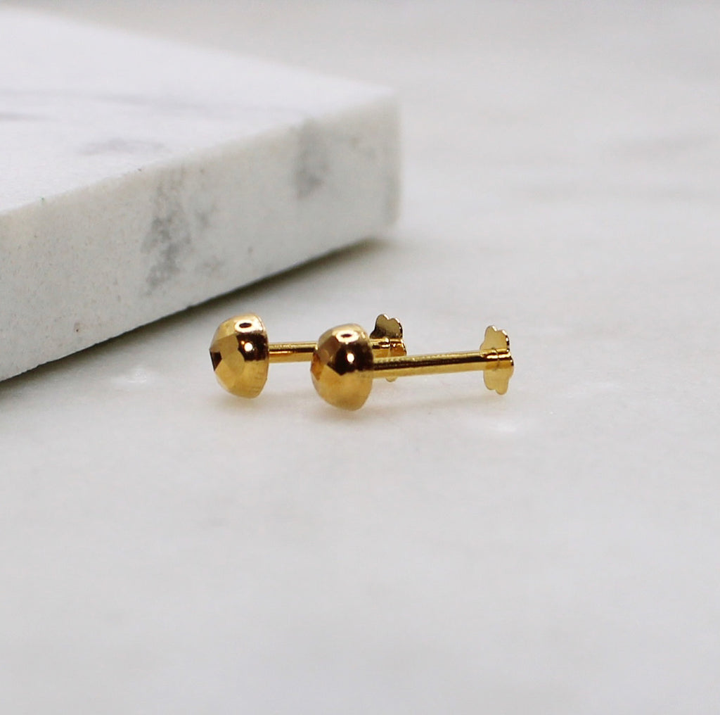 4mm Diamond-cut Studs