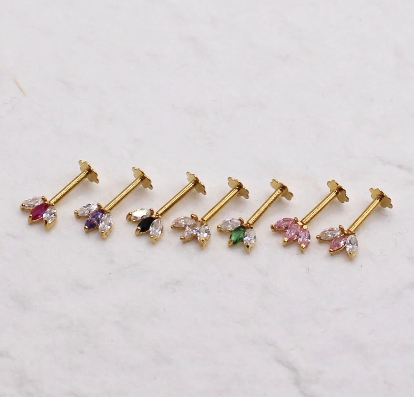Super Mini Tulip Stud | VERTICAL HELIX PIERCING